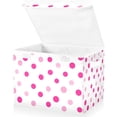 thumbnail image 1 of Yayeee Collapsible Cube Storage Bin with Lid Fabric Closet Decorative Basket with Handles, Purple Polka Dots, 1 of 7