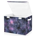 thumbnail image 1 of Yayeee Collapsible Cube Storage Bin with Lid Fabric Closet Decorative Basket with Handles, Purple Sky Pattern, 1 of 7