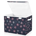 thumbnail image 1 of Yayeee Collapsible Cube Storage Bin with Lid Fabric Closet Decorative Basket with Handles, Red Fireworks Pattern, 1 of 7