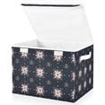 thumbnail image 1 of Yayeee Collapsible Cube Storage Bin with Lid Fabric Closet Decorative Basket with Handles, Red Fireworks Pattern, 1 of 7