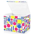 thumbnail image 1 of Yayeee Collapsible Cube Storage Bin with Lid Fabric Closet Decorative Basket with Handles, Red Retro Shapes, 1 of 7