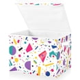 thumbnail image 1 of Yayeee Collapsible Cube Storage Bin with Lid Fabric Closet Decorative Basket with Handles, Retro Round, 1 of 7