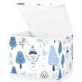 thumbnail image 1 of Yayeee Collapsible Cube Storage Bin with Lid Fabric Closet Decorative Basket with Handles, Simple Cartoon Snowmen, 1 of 7