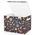 thumbnail image 1 of Yayeee Collapsible Cube Storage Bin with Lid Fabric Closet Decorative Basket with Handles, Small Space Pattern, 1 of 7