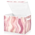 thumbnail image 1 of Yayeee Collapsible Cube Storage Bin with Lid Fabric Closet Decorative Basket with Handles, Soft Brown Pattern, 1 of 7