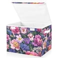 thumbnail image 1 of Yayeee Collapsible Cube Storage Bin with Lid Fabric Closet Decorative Basket with Handles, Soft Pinks Flowers, 1 of 7