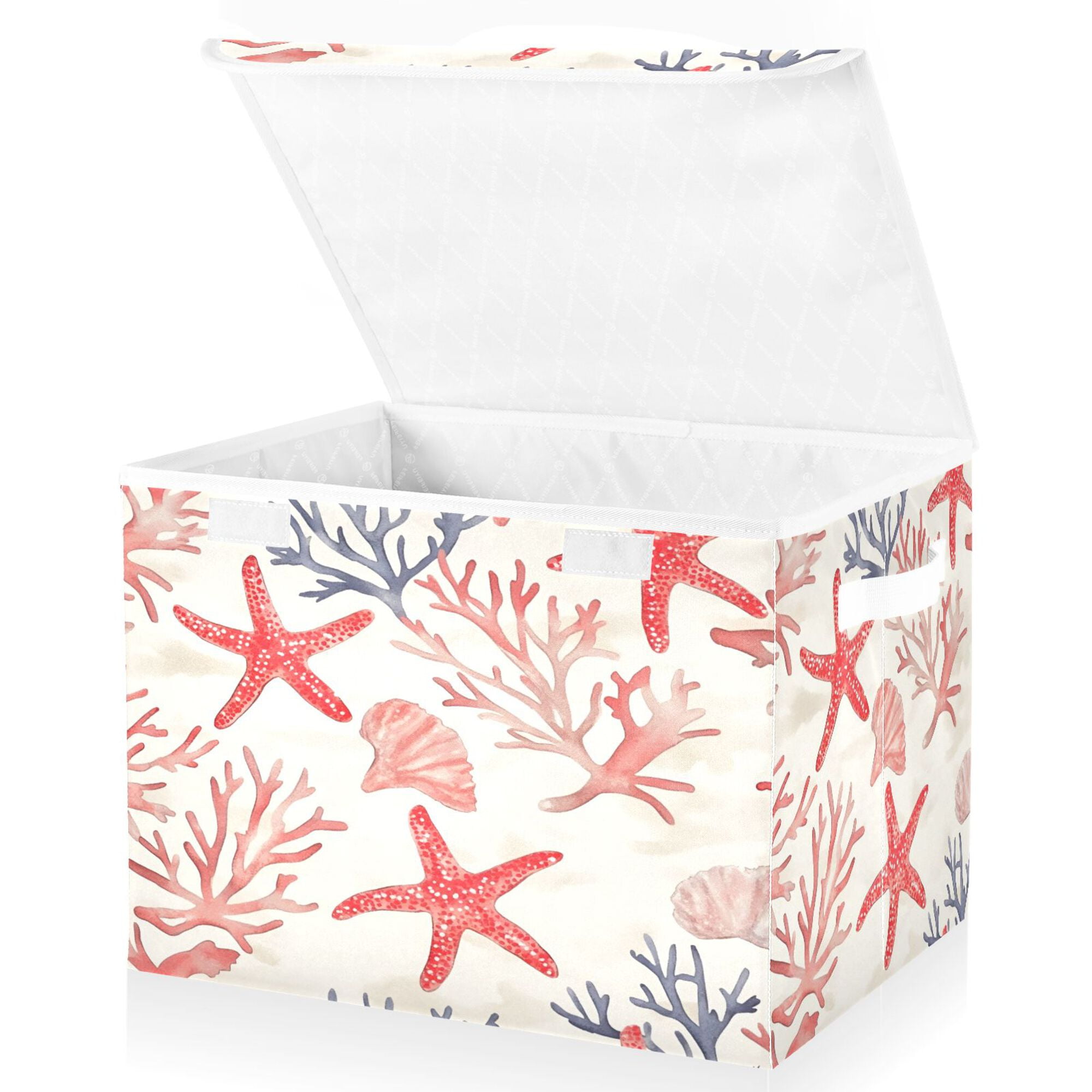 Curated visual reference: Seashell Decorative Storage Bins Reference: Yayeee Collapsible Cube Storage Bin With Lid Fabric Closet Decorative