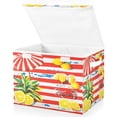 thumbnail image 1 of Yayeee Collapsible Cube Storage Bin with Lid Fabric Closet Decorative Basket with Handles, Striped Lemon, 1 of 7
