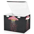 thumbnail image 1 of Yayeee Collapsible Cube Storage Bin with Lid Fabric Closet Decorative Basket with Handles, UFO with Hearts Pattern, 1 of 7