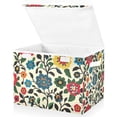 thumbnail image 1 of Yayeee Collapsible Storage Bin with Lid Fabric Closet Decorative Basket with Handles, Vibrant Floral, 1 of 7