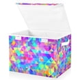 thumbnail image 1 of Yayeee Collapsible Cube Storage Bin with Lid Fabric Closet Decorative Basket with Handles, Vibrant Geometric Pattern, 1 of 7