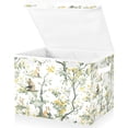 thumbnail image 1 of Yayeee Collapsible Cube Storage Bin with Lid Fabric Closet Decorative Basket with Handles, Watercolor Forest Animals, 1 of 7