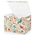 thumbnail image 1 of Yayeee Collapsible Cube Storage Bin with Lid Fabric Closet Decorative Basket with Handles, Watercolor Leaves, 1 of 7