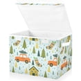 thumbnail image 1 of Yayeee Collapsible Cube Storage Bin with Lid Fabric Closet Decorative Basket with Handles, Whimsical Christmas Pattern, 1 of 7