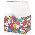 thumbnail image 1 of Yayeee Collapsible Storage Bin with Lid Fabric Closet Decorative Basket with Handles, Whimsical Floral, 1 of 7