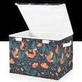 thumbnail image 1 of Yayeee Collapsible Cube Storage Bin with Lid Fabric Closet Decorative Basket with Handles, Whimsical Foxes Pattern, 1 of 7