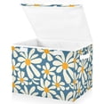 thumbnail image 1 of Yayeee Collapsible Cube Storage Bin with Lid Fabric Closet Decorative Basket with Handles, Whimsy Daisy Pattern, 1 of 7