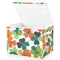 thumbnail image 1 of Yayeee Collapsible Cube Storage Bin with Lid Fabric Closet Decorative Basket with Handles, White Clover Pattern, 1 of 7