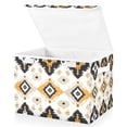 thumbnail image 1 of Yayeee Collapsible Cube Storage Bin with Lid Fabric Closet Decorative Basket with Handles, White and Black, 1 of 7