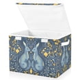 thumbnail image 1 of Yayeee Collapsible Cube Storage Bin with Lid Fabric Closet Decorative Basket with Handles, Yellow Forest Pattern, 1 of 7