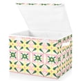 thumbnail image 1 of Yayeee Collapsible Cube Storage Bin with Lid Fabric Closet Decorative Basket with Handles, Yellow Symmetrical Stars, 1 of 7