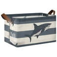 thumbnail image 1 of Yayeee Collapsible Storage Bins Waterproof Cloth Laundry Hamper with Handles Basket Dark Sharks Pattern 1-Pack, 1 of 7