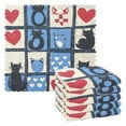 thumbnail image 1 of Yayeee 6 Pack Kitchen Dish Cloths for Washing Dishes Soft Absorbent Microfiber Towels, Black Cats and Hearts, 1 of 9