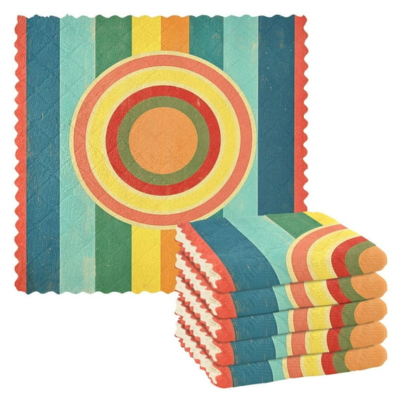 Yayeee 6 Pack Kitchen Dish Cloths for Washing Dishes Soft Absorbent Microfiber Towels, Colorful Stripes