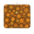 thumbnail image 1 of Yayeee Dish Drying Mat for Kitchen Counter 16"x18" Microfiber Absorbent Pad, Retro Orange Flowers, 1 of 7