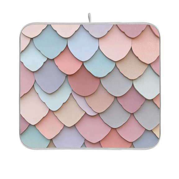 Yayeee Dish Drying Mat for Kitchen Counter 16"x18" Microfiber Absorbent Pad, Art Pattern