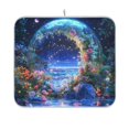 thumbnail image 1 of Yayeee Dish Drying Mat for Kitchen Counter 16"x18" Microfiber Absorbent Pad, Beautiful Floral Moon, 1 of 7