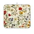 thumbnail image 1 of Yayeee Dish Drying Mat for Kitchen Counter 16"x18" Microfiber Absorbent Pad, Beige Floral, 1 of 7