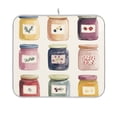 thumbnail image 1 of Yayeee Dish Drying Mat for Kitchen Counter 16"x18" Microfiber Absorbent Pad, Beige Jam Jars, 1 of 7