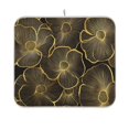 thumbnail image 1 of Yayeee Dish Drying Mat for Kitchen Counter 16"x18" Microfiber Absorbent Pad, Black Flower Pattern, 1 of 7
