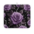 thumbnail image 1 of Yayeee Dish Drying Mat for Kitchen Counter 16"x18" Microfiber Absorbent Pad, Black Roses, 1 of 7