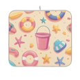 thumbnail image 1 of Yayeee Dish Drying Mat for Kitchen Counter 16"x18" Microfiber Absorbent Pad, Blue Beach Toys Pattern, 1 of 7