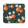 thumbnail image 1 of Yayeee Dish Drying Mat for Kitchen Counter 16"x18" Microfiber Absorbent Pad, Blue Floral Oranges, 1 of 7