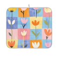 thumbnail image 1 of Yayeee Dish Drying Mat for Kitchen Counter 16"x18" Microfiber Absorbent Pad, Blue Flowers, 1 of 7