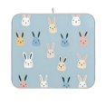 thumbnail image 1 of Yayeee Dish Drying Mat for Kitchen Counter 16"x18" Microfiber Absorbent Pad, Blue Rabbits, 1 of 7