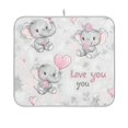 thumbnail image 1 of Yayeee Dish Drying Mat for Kitchen Counter 16"x18" Microfiber Absorbent Pad, Cartoon Elephant, 1 of 7