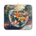 thumbnail image 1 of Yayeee Dish Drying Mat for Kitchen Counter 16"x18" Microfiber Absorbent Pad, Colorful Goldfish, 1 of 7