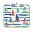 thumbnail image 1 of Yayeee Dish Drying Mat for Kitchen Counter 16"x18" Microfiber Absorbent Pad, Colorful Sailboats, 1 of 7