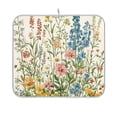 thumbnail image 1 of Yayeee Dish Drying Mat for Kitchen Counter 16"x18" Microfiber Absorbent Pad, Colorful Wildflowers, 1 of 7