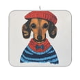 thumbnail image 1 of Yayeee Dish Drying Mat for Kitchen Counter 16"x18" Microfiber Absorbent Pad, Cute Dog Artist, 1 of 7