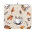 thumbnail image 1 of Yayeee Dish Drying Mat for Kitchen Counter 16"x18" Microfiber Absorbent Pad, Fall Coffee, 1 of 7