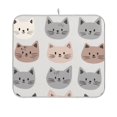 thumbnail image 1 of Yayeee Dish Drying Mat for Kitchen Counter 16"x18" Microfiber Absorbent Pad, Gray Cat Pattern, 1 of 7