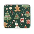 thumbnail image 1 of Yayeee Dish Drying Mat for Kitchen Counter 16"x18" Microfiber Absorbent Pad, Green Christmas Trees, 1 of 7