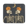 thumbnail image 1 of Yayeee Dish Drying Mat for Kitchen Counter 16"x18" Microfiber Absorbent Pad, Halloween Skeletons, 1 of 7
