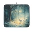 thumbnail image 1 of Yayeee Dish Drying Mat for Kitchen Counter 16"x18" Microfiber Absorbent Pad, Night Forest Scene, 1 of 7