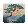thumbnail image 1 of Yayeee Dish Drying Mat for Kitchen Counter 16"x18" Microfiber Absorbent Pad, Pine Tree Rainbow, 1 of 7